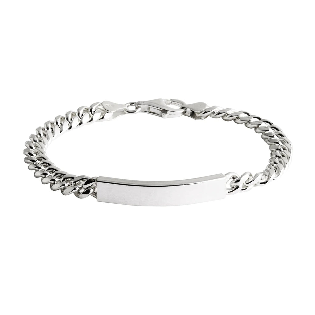 NAJO Cuban Men’s Silver ID Chain Bracelet B9011