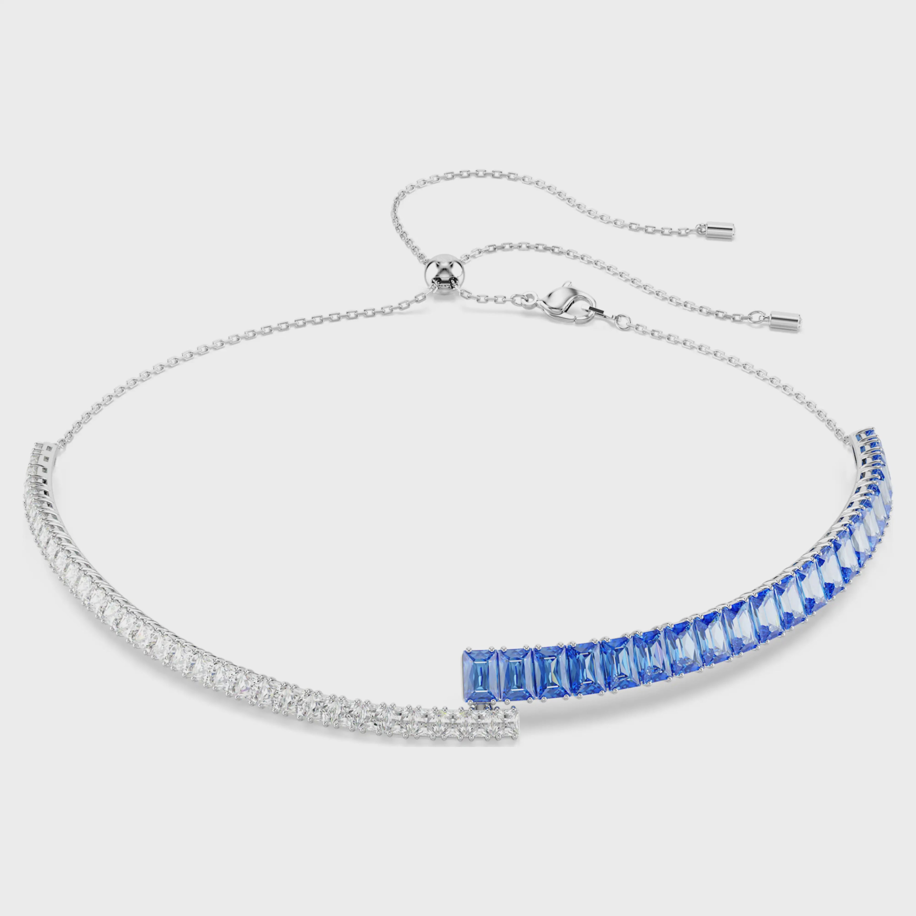 Matrix choker Mixed cuts, Blue, Rhodium plated 5722464