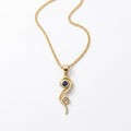 Oceanic Elegance: Textured Gold & Sapphire Swirl Pendant 9ct Yellow Gold Pendant 180039