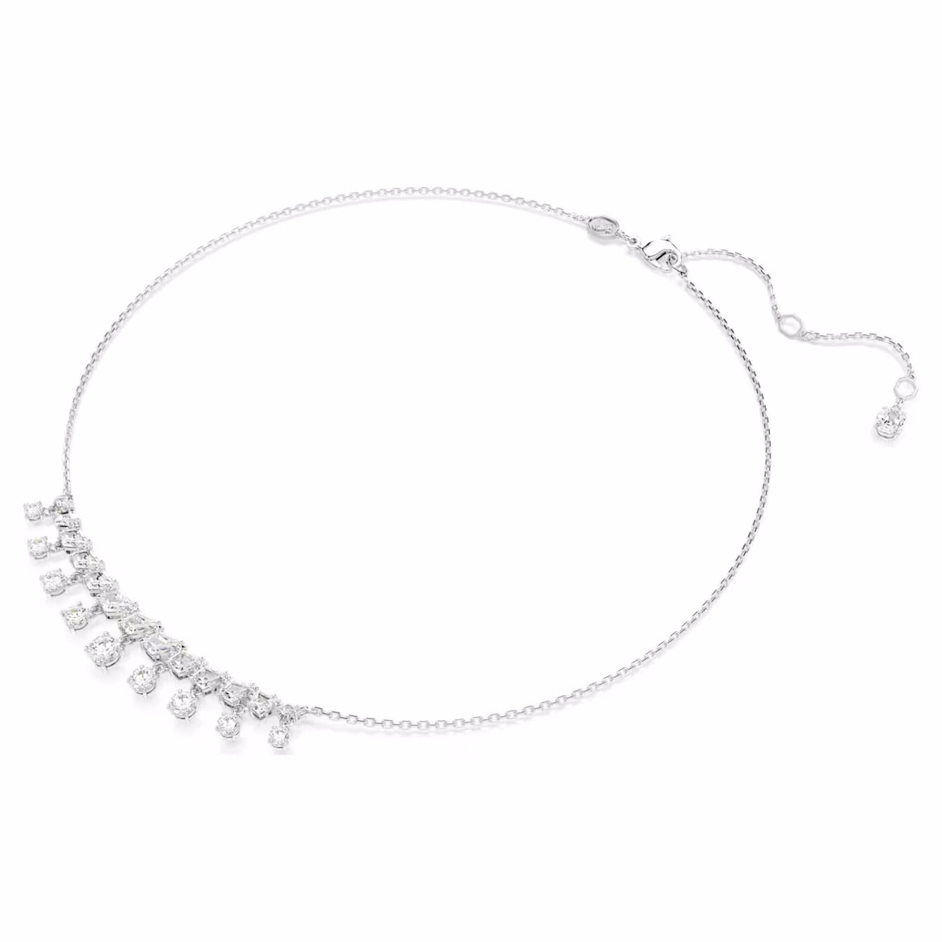 Idyllia necklace Mixed cuts, Snowflake, White, Rhodium plated 5692637