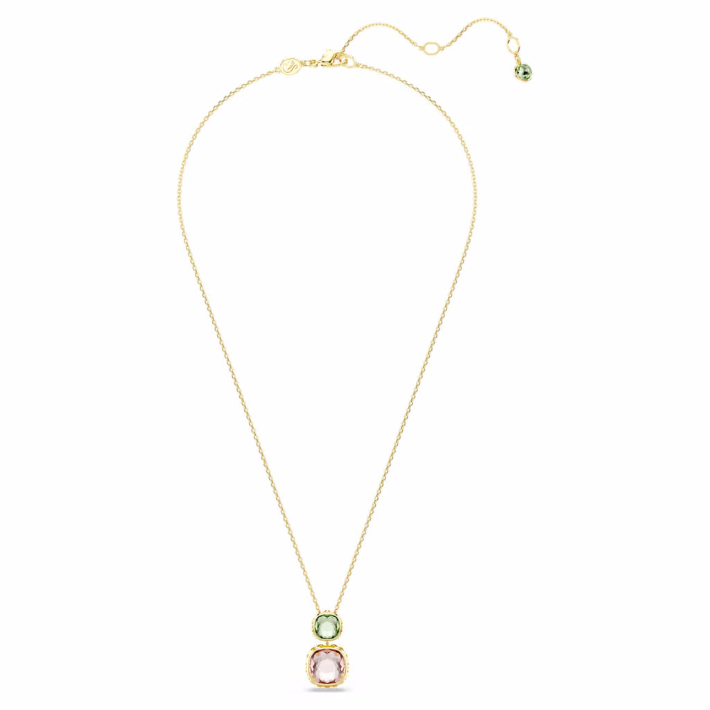 Chroma pendant Cushion cut, Multicoloured, 18k gold finish 5692496