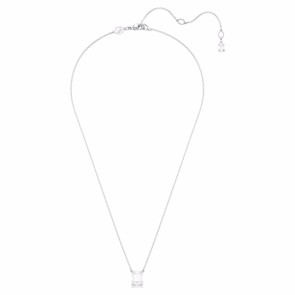 Stilla pendant Octagon cut, White, Rhodium plated 5693405