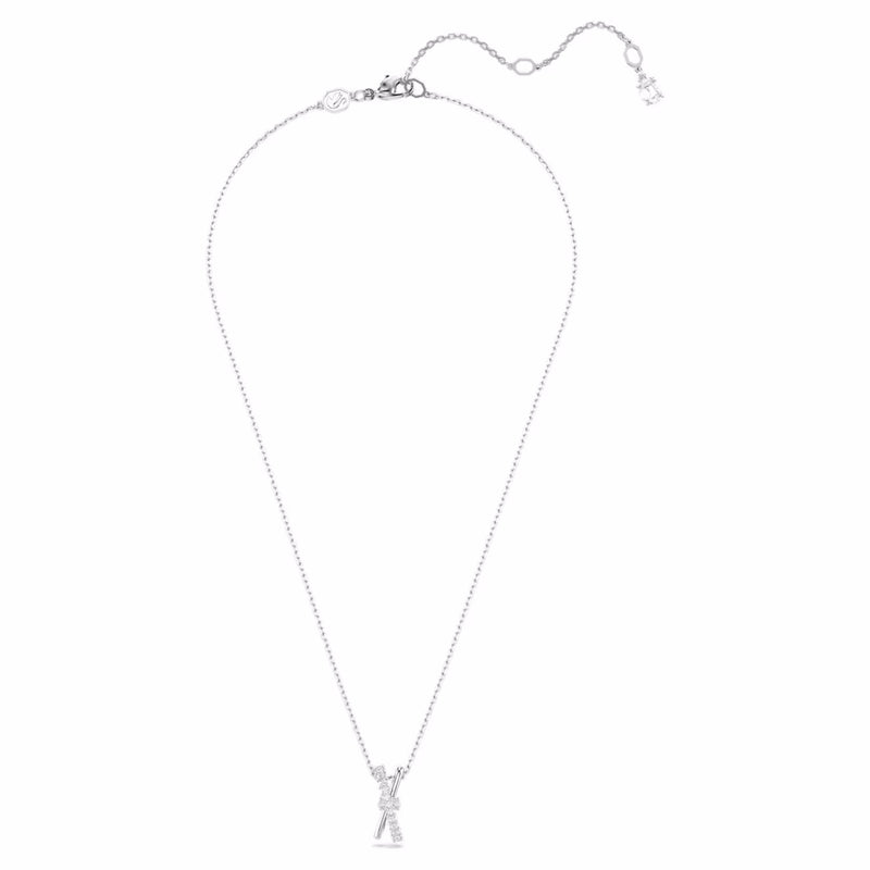 Hyperbola pendant Mixed cuts, Twist, White, Rhodium plated
