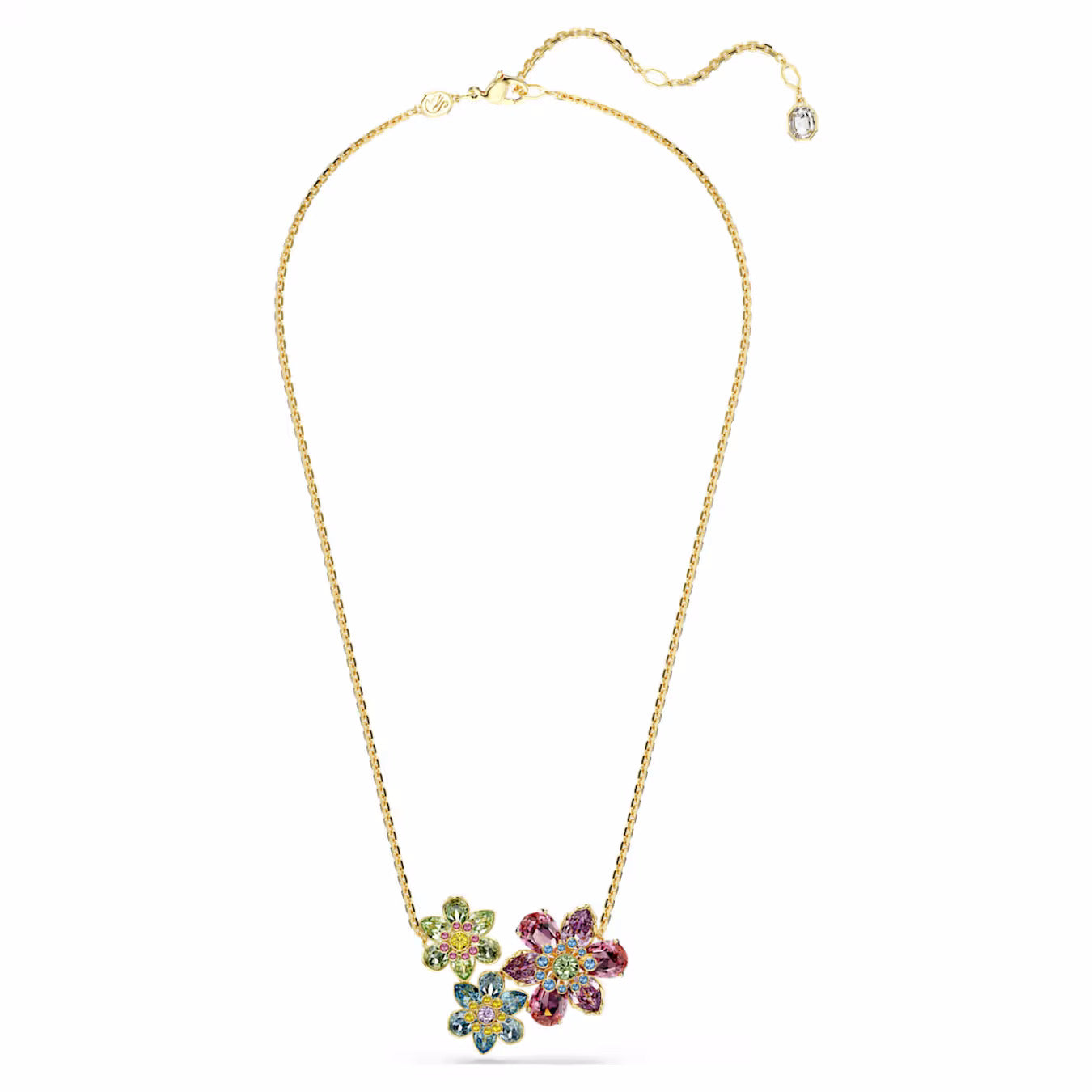 Idyllia pendant Mixed cuts, Flower, Multicoloured, 18k gold finish 5721668