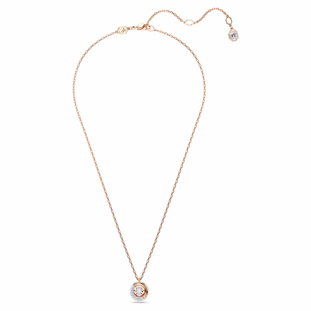Dextera pendant Round cut, White, 18k rose gold finish 5692257