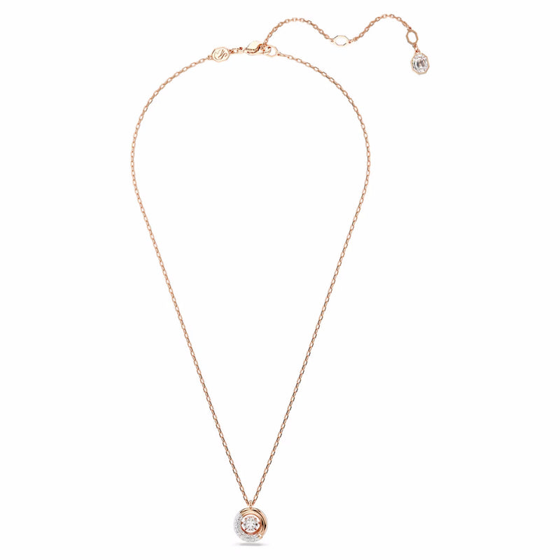 Dextera pendant Round cut, White, Rose gold-tone plated