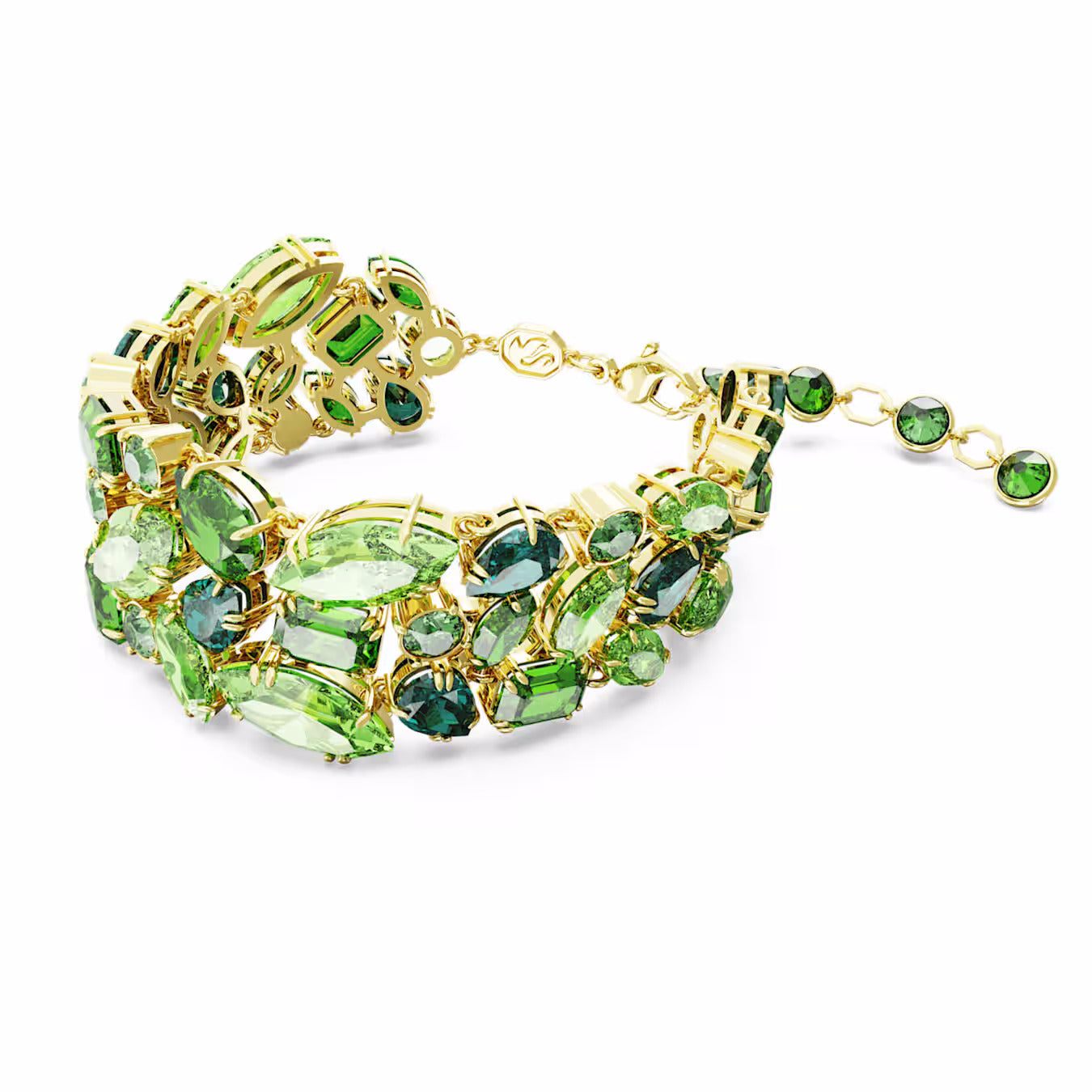 Gema Bracelet Mixed Cut Green Gold Plated Size M 5670091