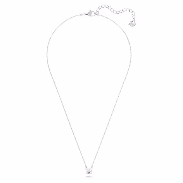 Attract necklace Round cut, White, Rhodium plated
