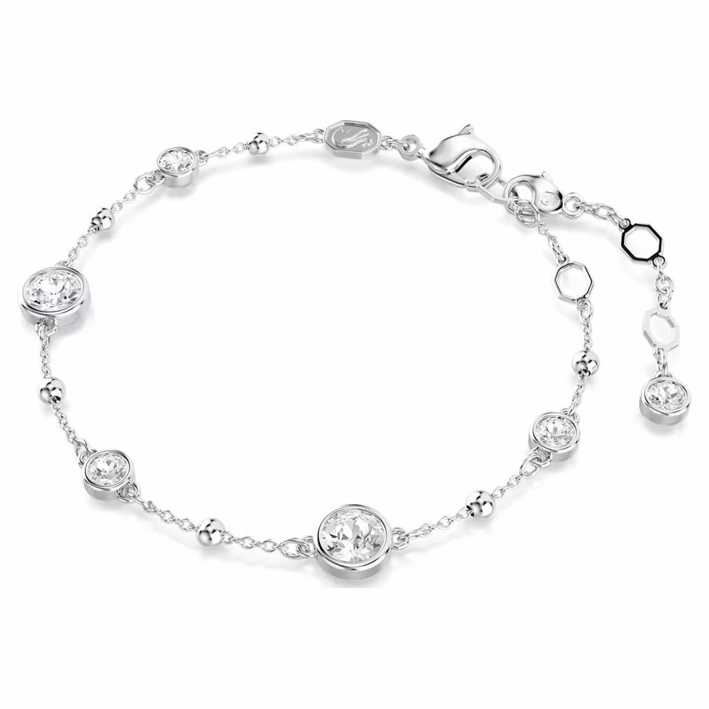 Imber bracelet Round cut, White, Rhodium plated 5696079