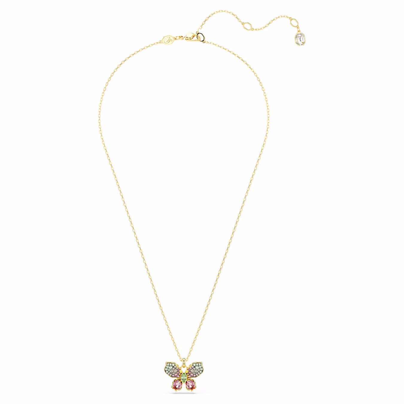 Idyllia pendant Mixed cuts, Pavé, Butterfly, Multicoloured, 18k gold finish 5709950