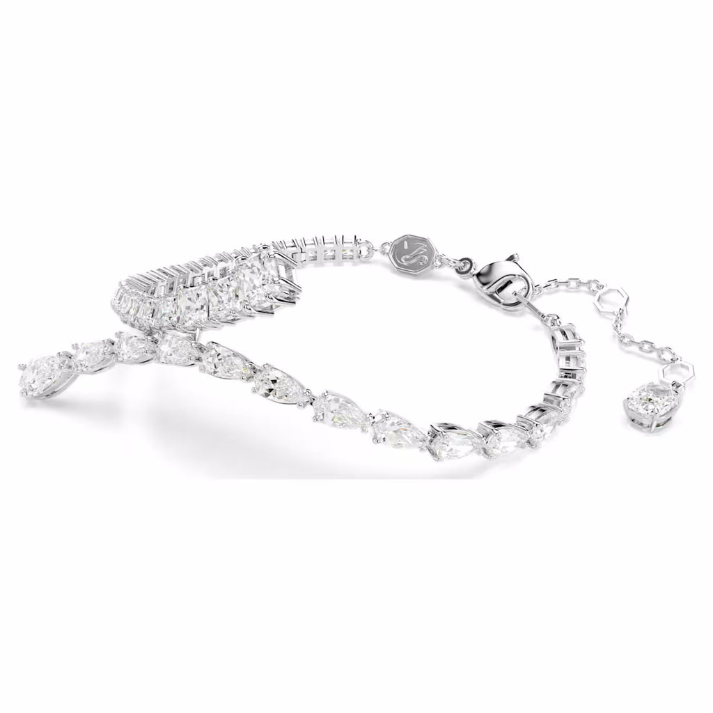 Matrix bracelet Mixed cuts, White, Rhodium plated 5693154