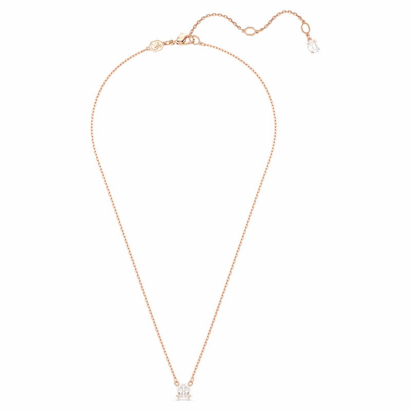 Stilla Attract pendant Square cut, White, Rose gold-tone plated