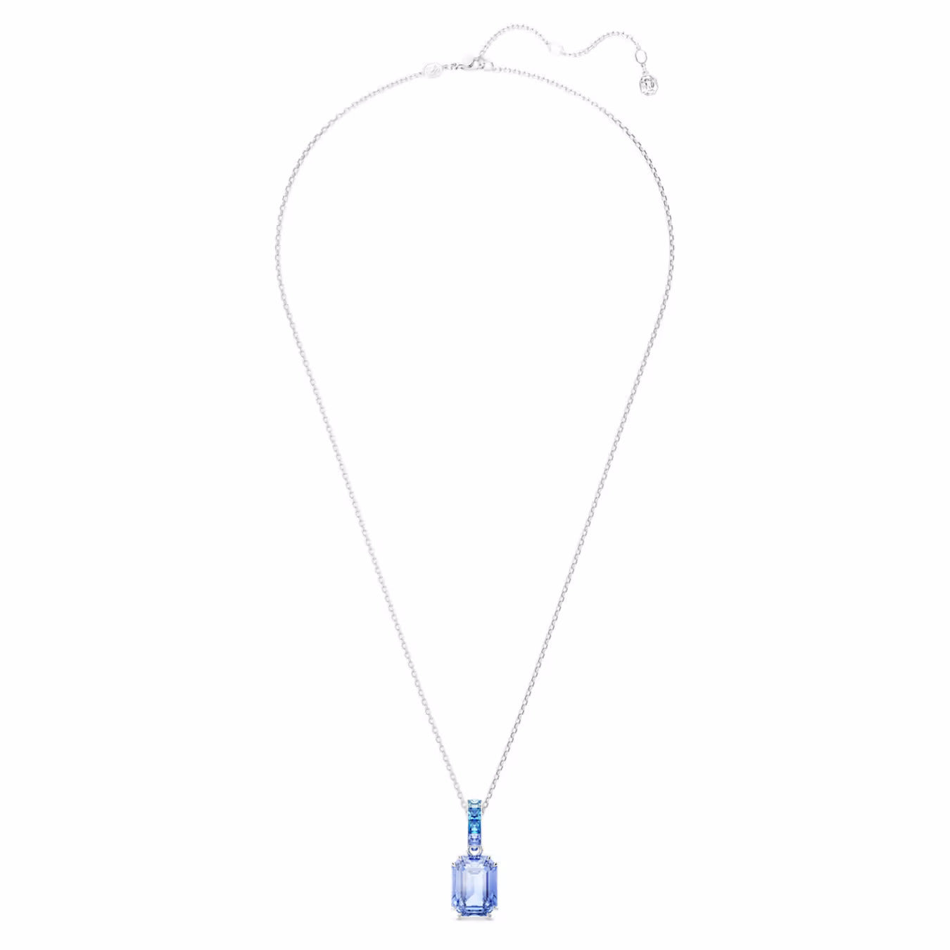 Millenia pendant Octagon cut, Blue, Rhodium plated 5696518
