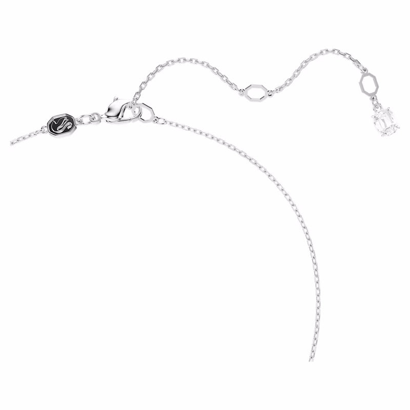 Matrix pendant Mixed cuts, White, Rhodium plated