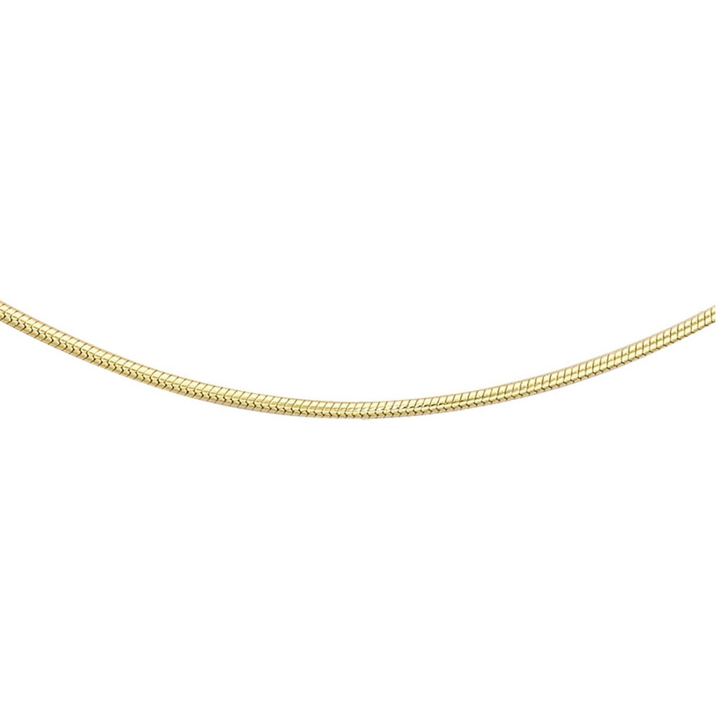 9K YLW GOLD SOLID MINI SNAKE CHAIN 45cm 1.11.6574