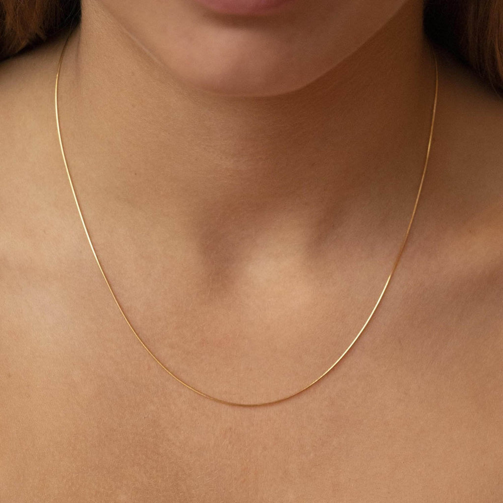 9K YLW GOLD SOLID MINI SNAKE CHAIN 50cm 1.11.6575