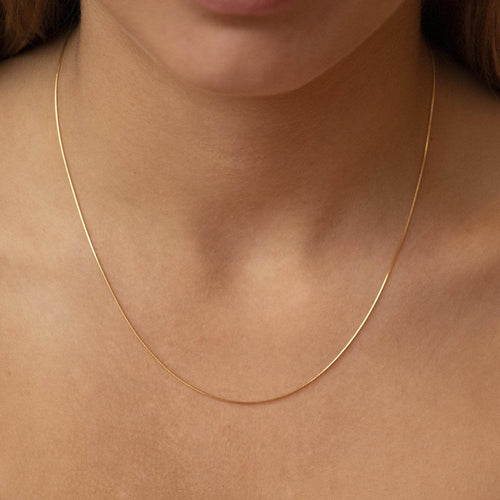 9K YLW GOLD SOLID MINI SNAKE CHAIN 50cm 1.11.6575