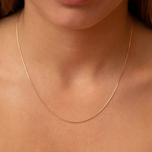 9K YLW GOLD SOLID MINI SNAKE CHAIN 45cm 1.11.6574