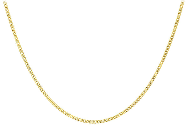 9ct Yellow Gold 30 Diamond Cut Adjustable Curb Chain 41cm-46cm