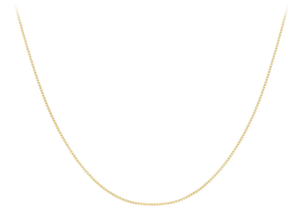 9ct Yellow Gold Solid Venetian Box Chain 40-45cm