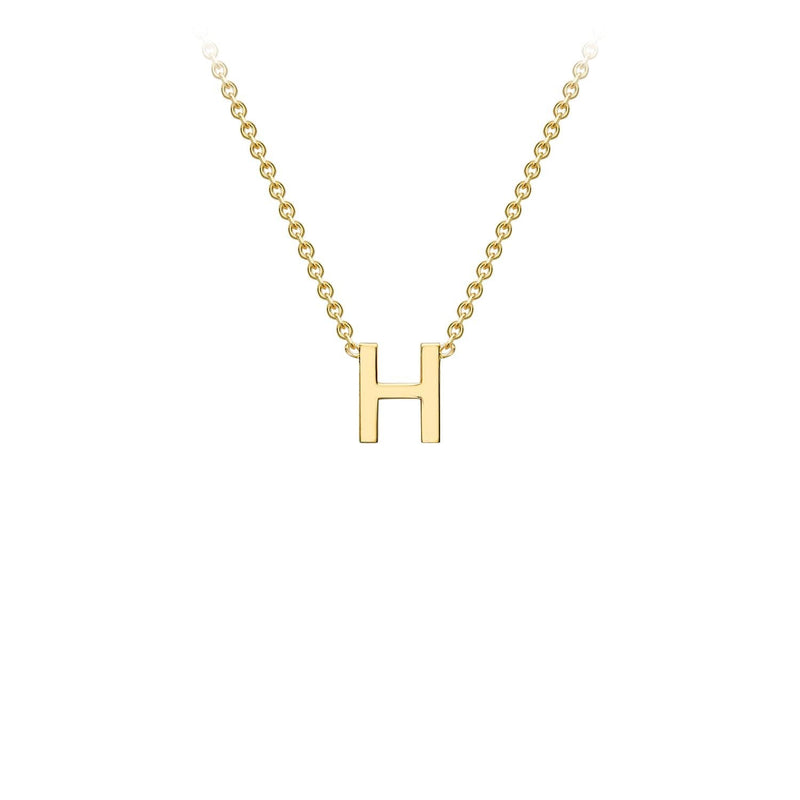 9ct Yellow Gold 'H' Initial Adjustable Letter Necklace 38/43cm