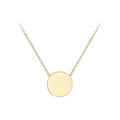 9ct Yellow Gold 10mm Disc Adjustable Necklace 41cm-43cm
