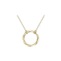 9ct Yellow Gold 17.8mm Diamond Cut Ring Adjustable Necklace 43cm-46cm