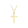 9ct Yellow Gold 15mm x 25mm Cross 14 'Prince of Wales' Chain Necklace 46cm