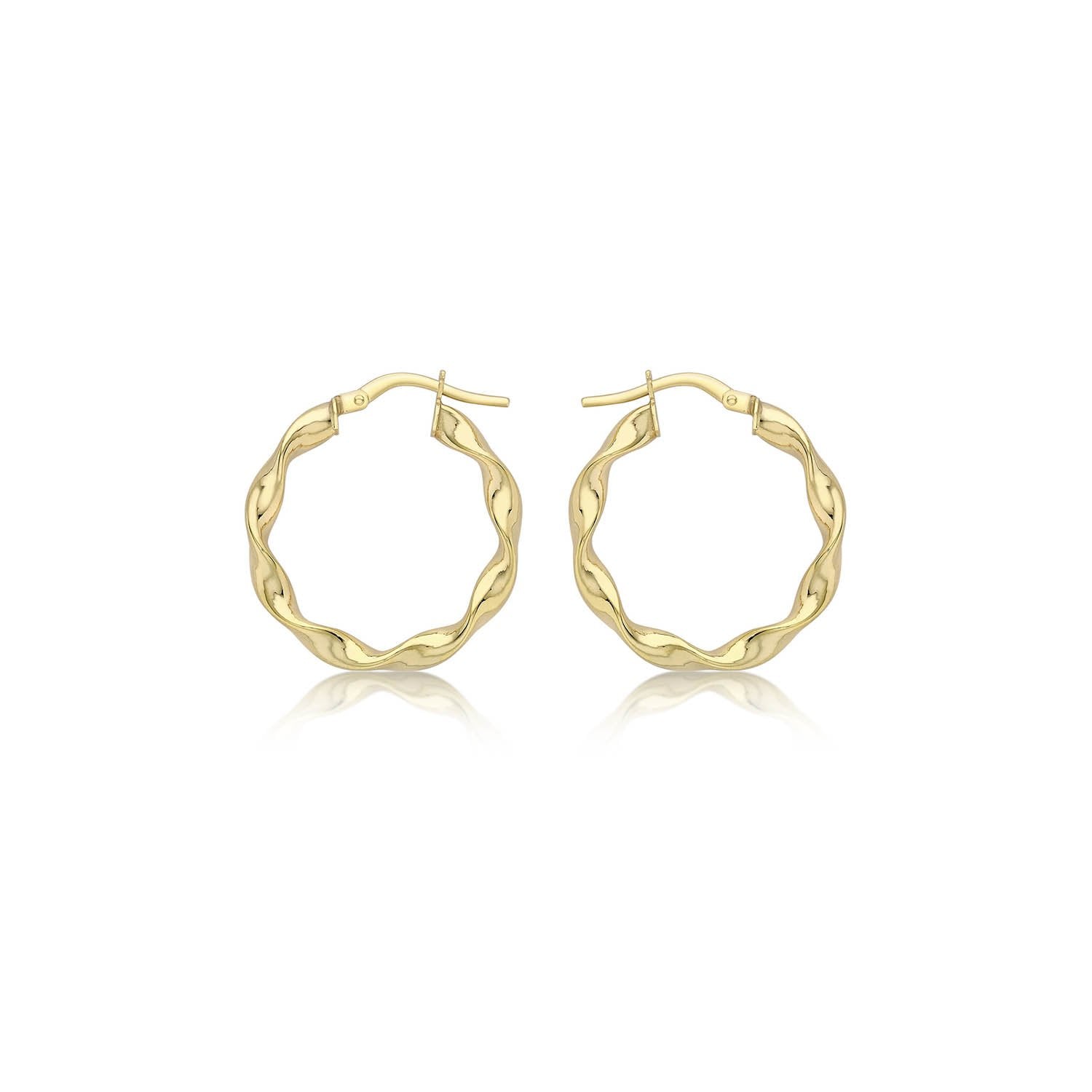 9K YLW GOLD HLW TWIST HOOP E/R 22.5mm 1.51.2259
