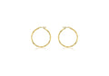 9ct Yellow Gold Diamond Cut Hoop Earrings 28mm