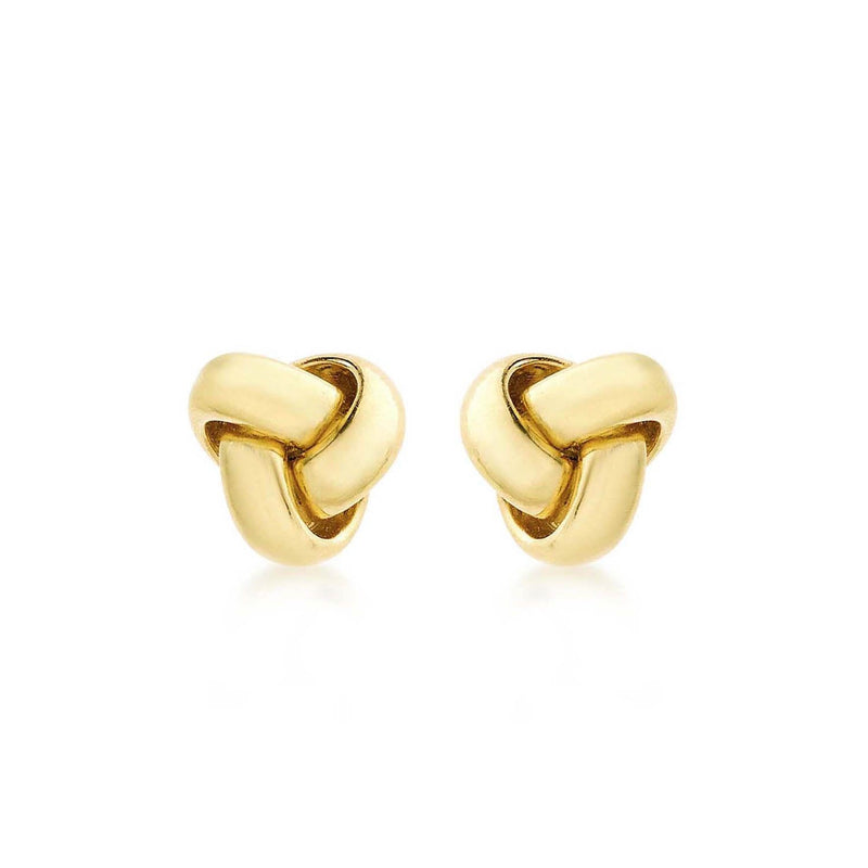 9ct Yellow Gold 8mm Knot Stud Earrings