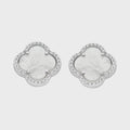 Sterling Silver Mother Of Pearl & Cubic Zirconia Earrings M3347