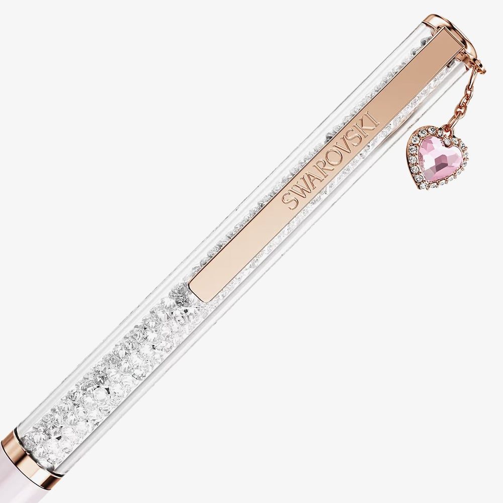 Crystalline ballpoint pen Heart, Pink, Pink lacquered, rose gold-tone plated 5732990
