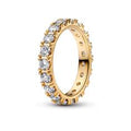 14k Gold-plated ring with clear cubic zirconia 160050C01