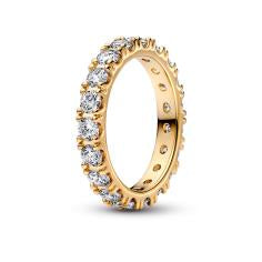 14k Gold-plated ring with clear cubic zirconia 160050C01