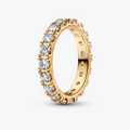 14k Gold-plated ring with clear cubic zirconia 160050C01 (High Resolution)