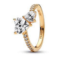 Double Heart Sparkling Ring| 161198C01-60
