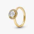 14k Gold-plated ring with clear cubic zi 161234C01-58 (High Resolution)