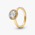 14k Gold-plated ring with clear cubic zi 161234C01-56 (High Resolution)