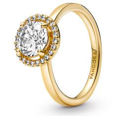 14k Gold-plated ring with clear cubic zi 161234C01-54