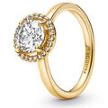 14k Gold-plated ring with clear cubic zi 161234C01-50
