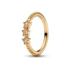 Stars 14k gold-plated ring with clear cu 162333C01-58