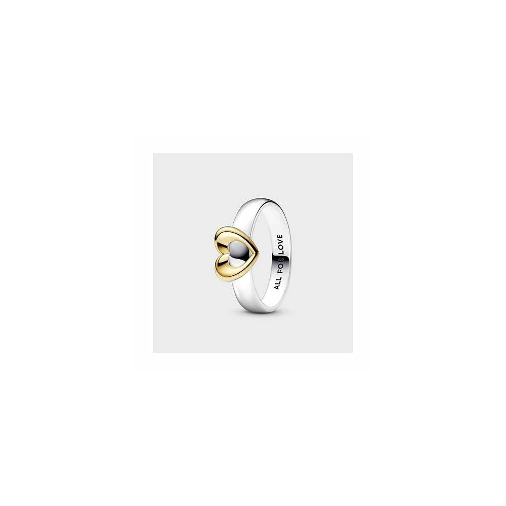 Heart sterling silver and 14k gold-plated ring 162504C00 (High Resolution)