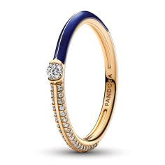 14k gold-plated ring with blue enamel an 162528C01-56