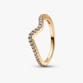 Wave 14k gold-plated ring with clear cub 162539C01-48 (High Resolution)