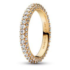 14k Gold-plated ring with clear cubic zirconia 162627C01