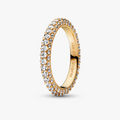 14k Gold-plated ring with clear cubic zirconia 162627C01 (High Resolution)