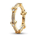 Disney Mickey and Minnie 14k gold-plated ring with clear cubic zirconia 162957C01
