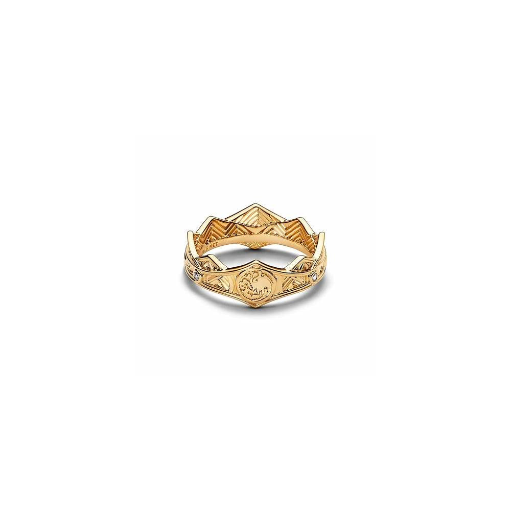 Project House Targaryen Crown 14k gold-plated ring with clear cubic zirconia 162969C01 (High Resolution)