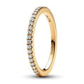 14k Gold-plated ring with clear cubic zirconia 162999C01